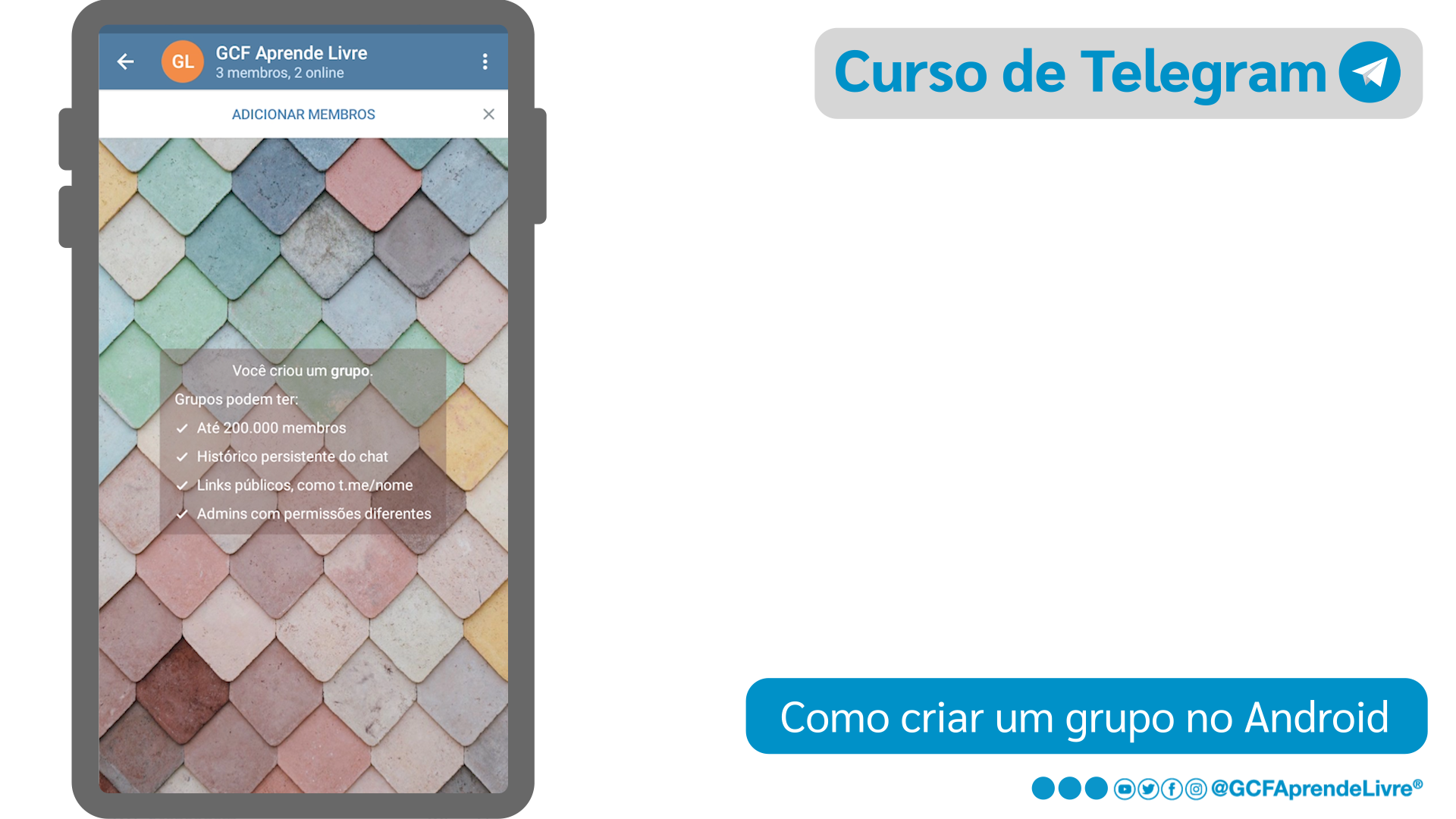 Como criar um grupo de Telegram no Android - passo 8